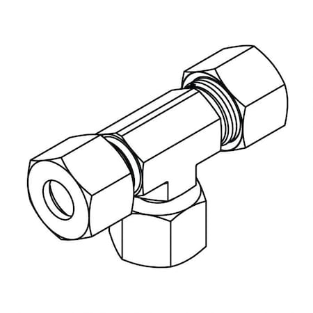 Hydraulic Fitting-Metric CompressionL06(12X1.5) SWIVEL BRANCH TEE